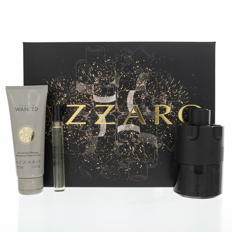 The Most Wanted Intense By Azzaro 3 Piece Gift Set – 3.3 Oz Eau De Parfum Spray, 0.33 Oz Eau De Parfum Spray, 2.53 Oz Hair & Body Shampoo For Men In Gift Set