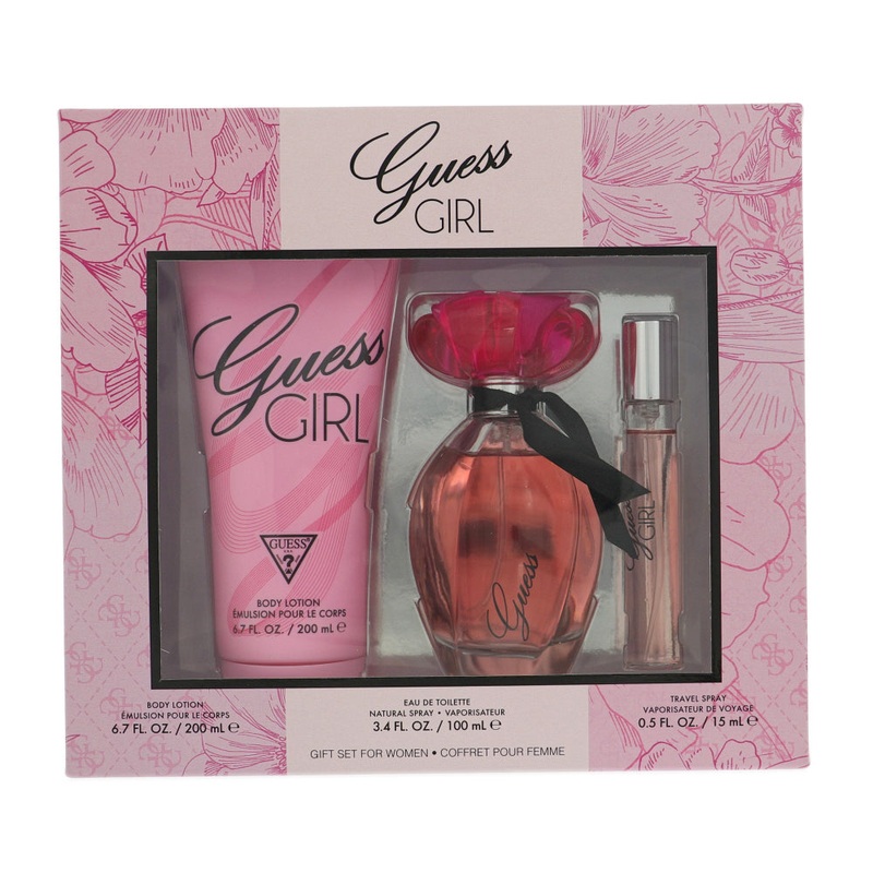Guess Girl 3 Pc Set EDT Spray 3.4, B/L 6.7, Spray 0.5 Oz Perfume by Guess for Women