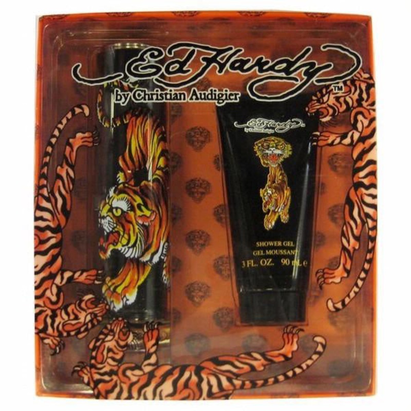 Ed Hardy Gift Set by Christian Audigier 2 Piece Gift Set: 3.4 Eau De Toilette Spray + 3.0 Oz Body Wash. For Men