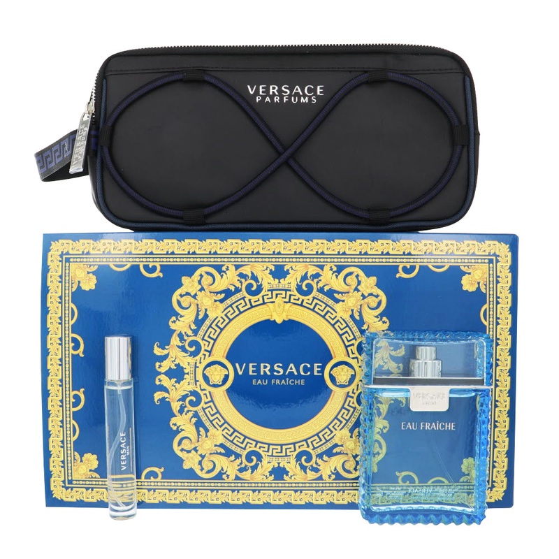 Versace Eau Fraiche By Versace 3 Piece Gift Set – 3.4 Oz Eau De Toilette Spray For  In