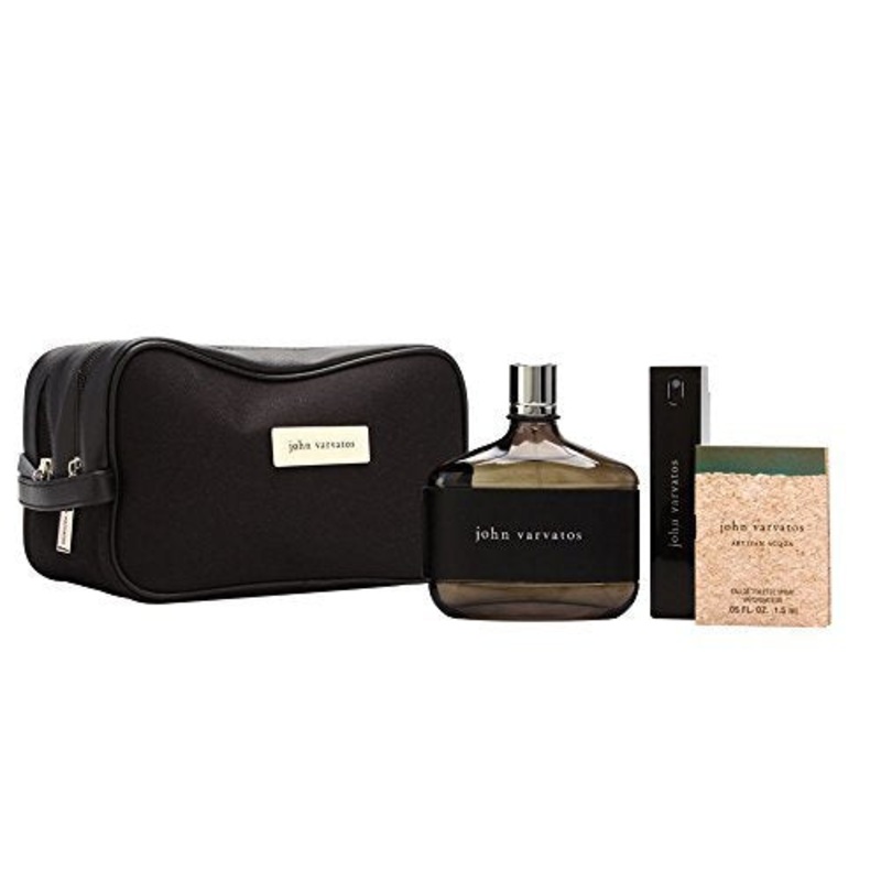 John Varvatos Gift Set by John Varvatos 4 Piece Gift Set: 4.2 Oz Eau De Toilette Spray + 0.57 Oz Eau De Toilette Spray + Toiletry Bag + Vial. For Men