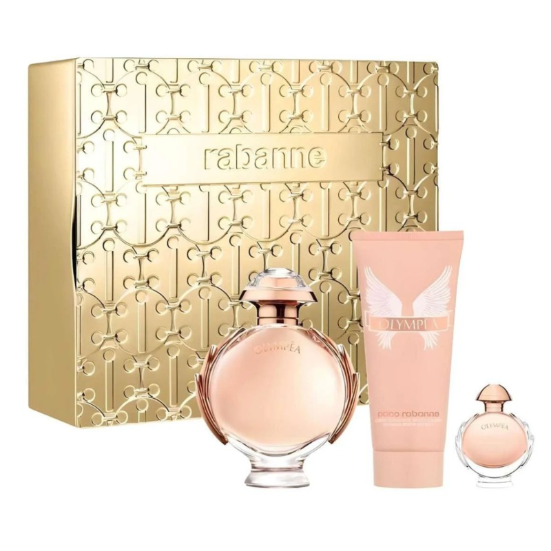 Paco Rabanne Olympea 3PCS Gift Set – 80ML EDP Spray + 6ML EDP Spray + 100ML Body Lotion (Women)