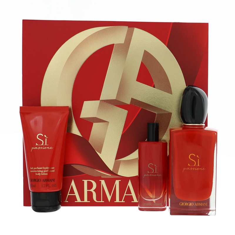 Armani Si Passione By Giorgio Armani 3 Piece Gift Set – 3.4 Oz Eau De Parfum Spray, 0.5 Oz Eau De Parfum Spray, 1.7 Oz Body Lotion For Women In Gift Set