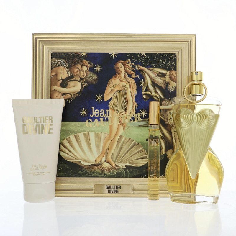 Divine By Jean Paul Gaultier Perfume 3 Piece Gift Set – 3.4 Oz Edp Spray, 0.34 Oz Edp Spray, 2.5 Oz Body Lotion For Women – Gift Set