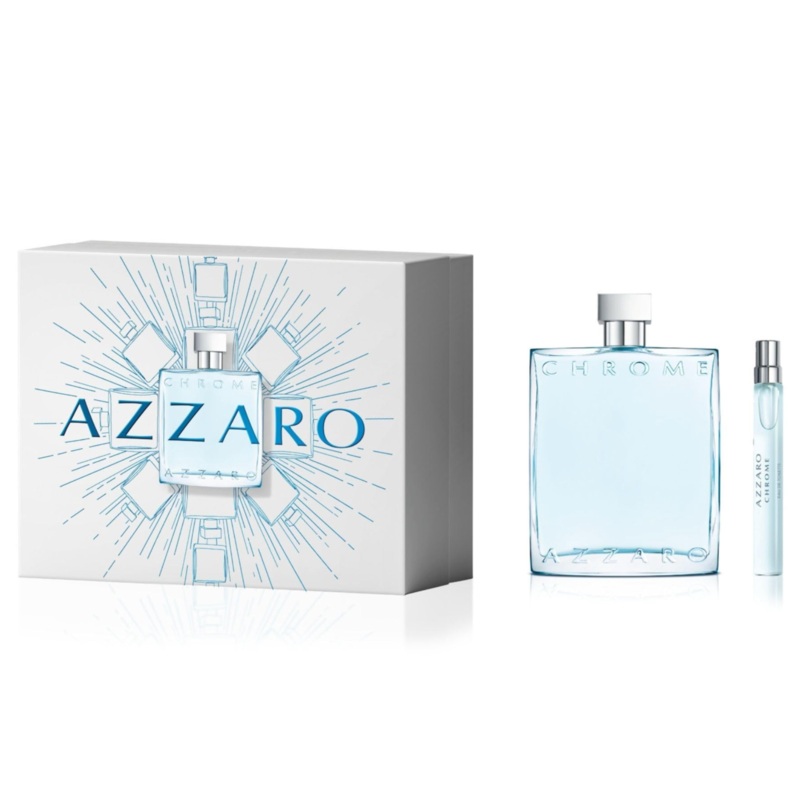 Azzaro Chrome 2PCS Gift Set – 200ML EDT Spray + 10ML EDT Spray (Men)