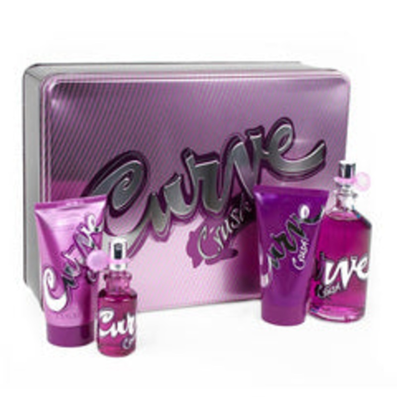 Curve Crush Gift Set by Liz Claiborne 4 Piece gift Set: 3.4 oz Eau de Toilette Spray + .5 oz Mini Spray + 2.5 oz Bath & Shower Gel + 2.5 oz Body Lotion for Women