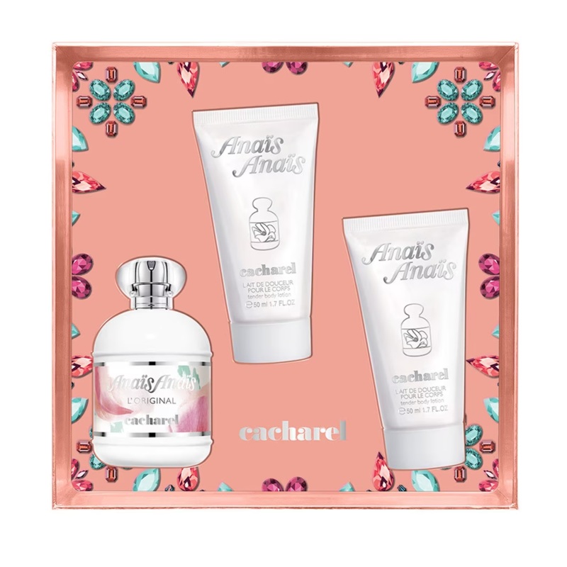 Cacharel Anais Anais 3PCS Gift Set – 100ML EDT Spray + 50ML Body Lotion + 50ML Body Lotion (Women)