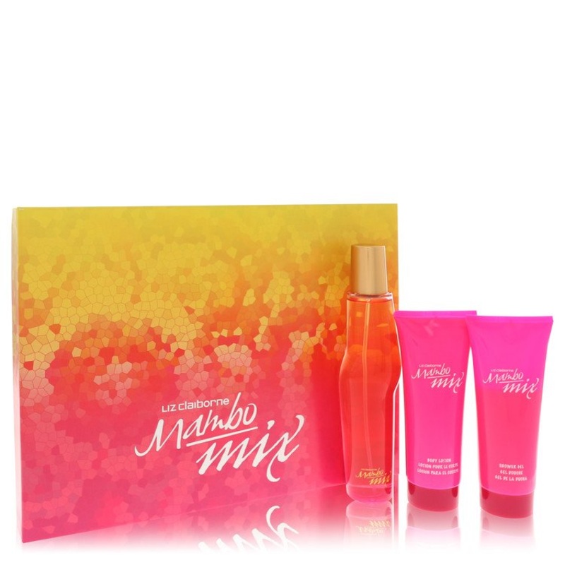 Mambo Mix by Liz Claiborne Women’s Gift Set Gift Set — 3.4 oz Eau De Parfum Spray + 3.4 oz Body Lotion + 3.4 oz Shower Gel