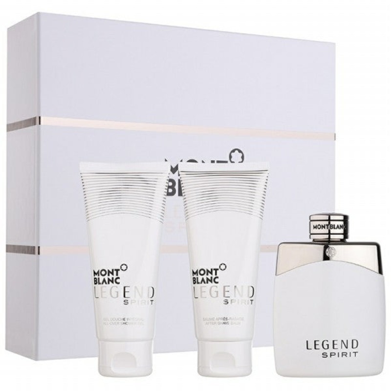Legend Spirit Gift Set by Mont Blanc 3 Piece Gift Set: 3.3 Oz Eau De Toilette Spray + 3.3 Oz Shower Gel + 3.3 Oz Aftershave. For Men