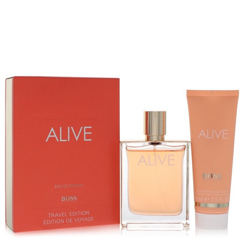 Boss Alive by Hugo Boss For Women Gift Set — 2.7 oz Eau De Parfum Spray + 2.5 oz Hand and Body Lotion Gift Set — 2.7 oz Eau De Parfum Spray + 2.5 oz Hand and Body Lotion