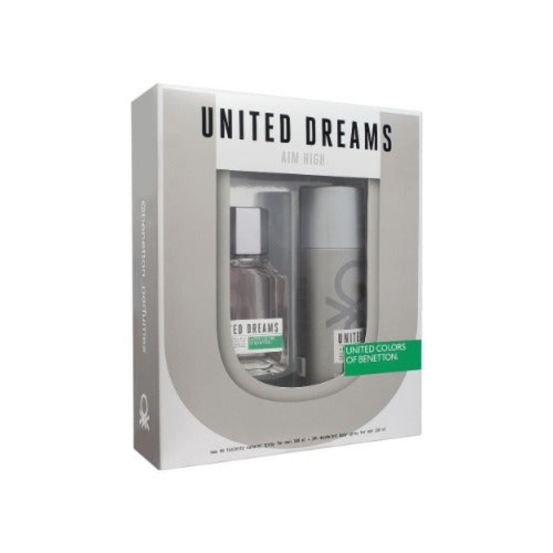 United Colors of Benetton United Dreams Aim High Eau De Toilette Gift Set For Men