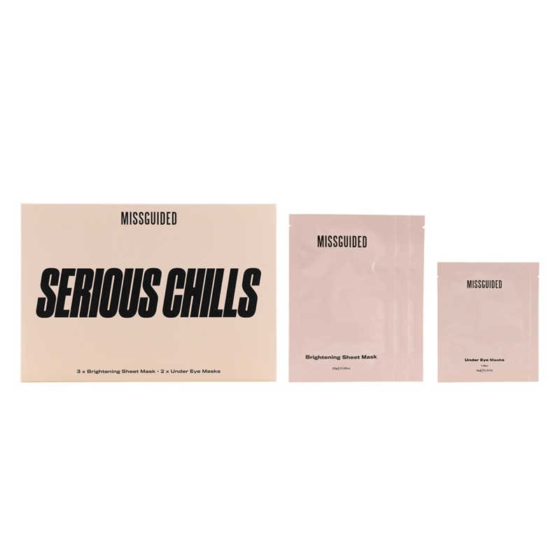Missguided Serious Chills Face Pamper Gift Set (Sheet Masks x3 + Under Eye Masks x2)