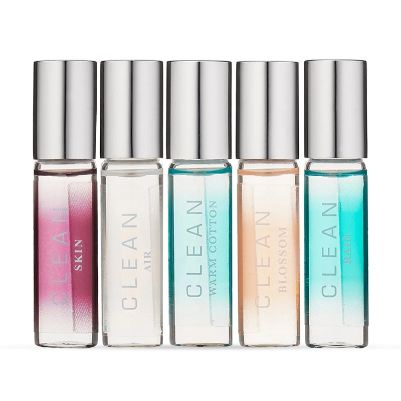 Clean 5 X 0.17 Rollerball Set Warm Cotton + Skin + Rain + Air + Fresh Linens