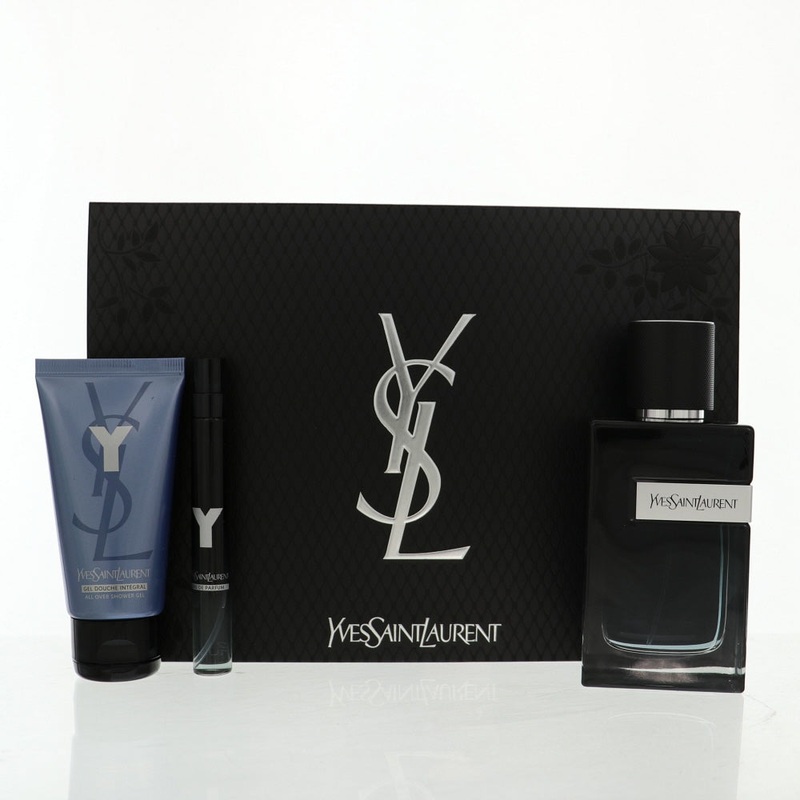 Y By Yves Saint Laurent 3 Piece Gift Set – 3.3 Oz Eau De Parfum Spray, 0.33 Oz Eau De Parfum Spray, 1.6 Oz Shower Gel For Men In Gift Set