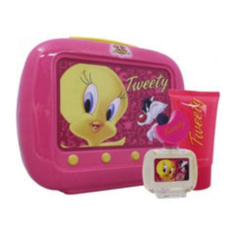 Kids Tweety Gift Set by Looney Tunes 2 Piece Gift Set: 3.4 oz Eau de Toilette Spray + 8 oz Body Wash for Women