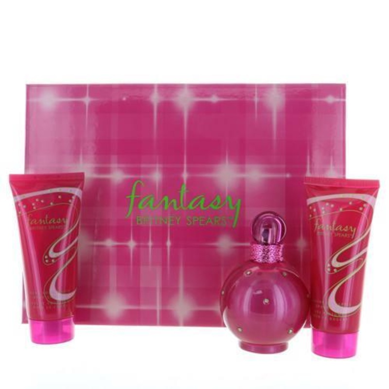 Britney Spears Fantasy 3 Pc Set Eau De Parfum Spray 3.3, B/L 3.4, S/G 3.4 Oz by Britney Spears for Women