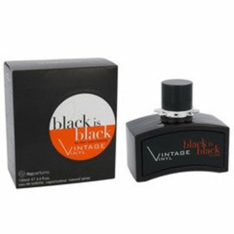 Black is Black Vintage Vinyl by NuParfums 3.4 oz Eau de Toilette Spray for Men
