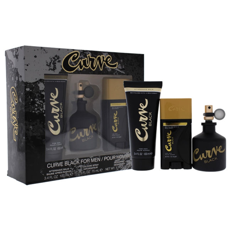 Curve Black by Liz Claiborne for Men – 3 Pc Gift Set 2.5 oz.