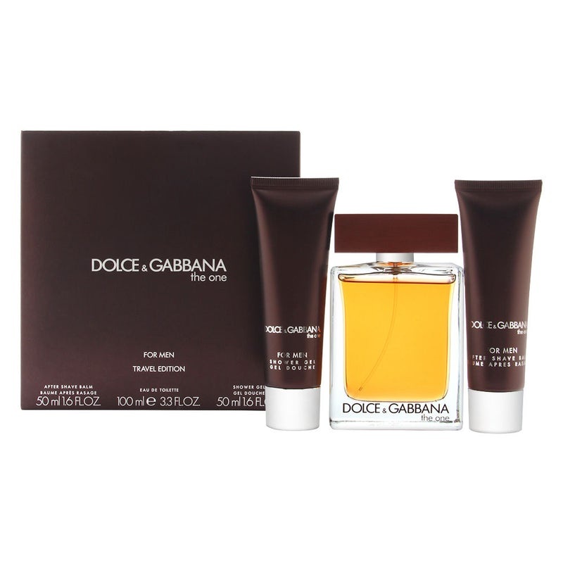 Dolce & Gabbana The One 3PCS Gift Set – 100ML EDT Spray + 50ML Shower Gel + 50ML After Shave Balm (Men)