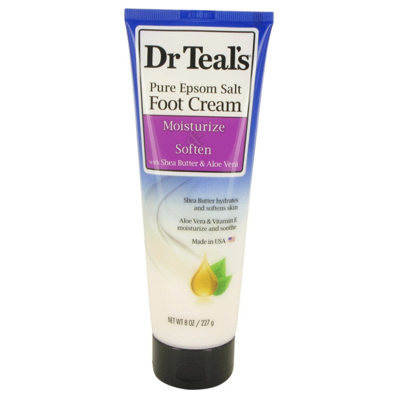 Dr Teal’s Pure Epsom Salt Foot Cream by Dr Teal’s-Pure Epsom Salt Foot Cream with Shea Butter & Aloe Vera & Vitamin E 8 oz Pure Epsom Salt Foot Cream with Shea Butter & Aloe Vera & Vitamin E 8 oz