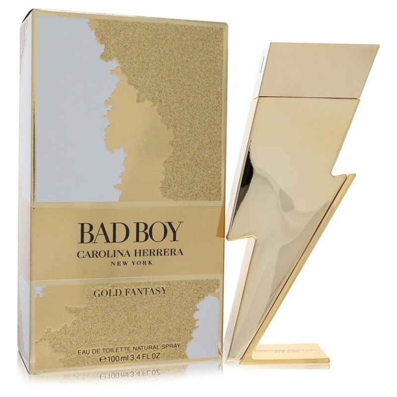Bad Boy Gold Fantasy by Carolina Herrera For Men Eau De Toilette Spray 3.4 oz