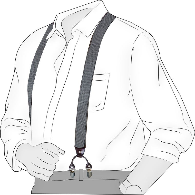 Chokore Stretchy Y-shaped Suspenders with 6-clips (black & White)