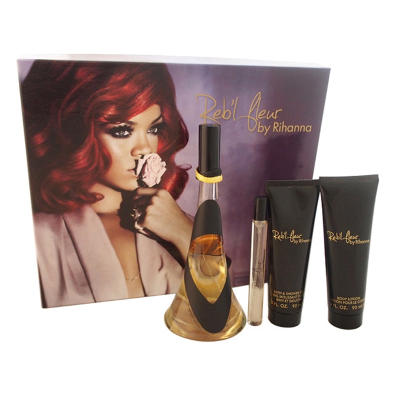 Rebl Fleur by Rihanna for Women – 4 Pc Gift Set 4 oz.