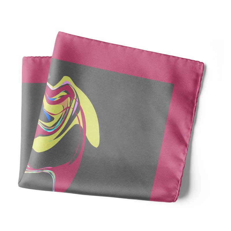 Chokore Marsala & Gray Silk Pocket Square – Marble Range 18×18