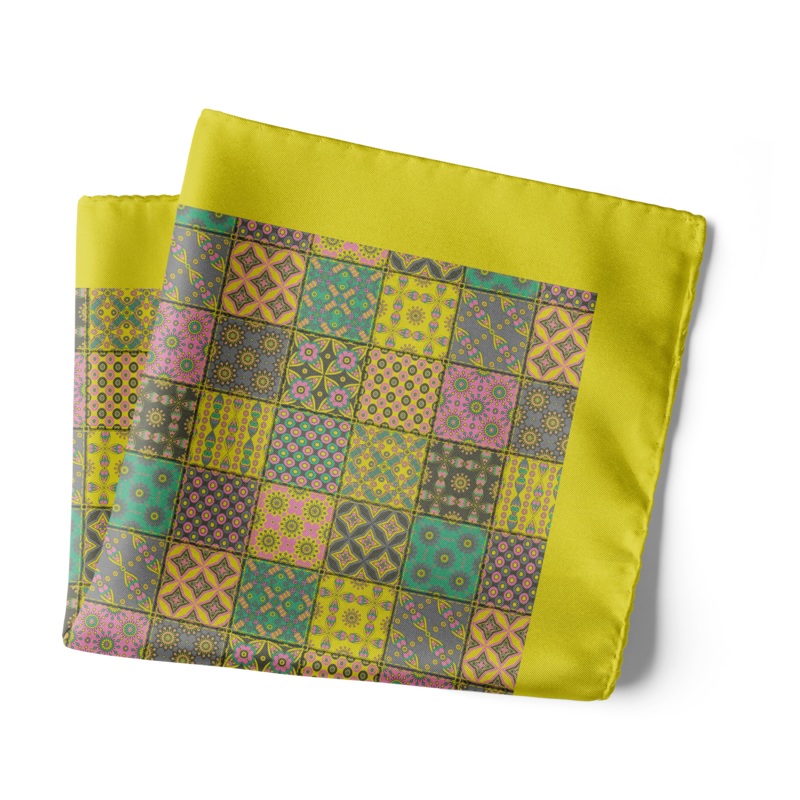 Chokore Yellow Silk Pocket Square – Indian at Heart Range 18×18