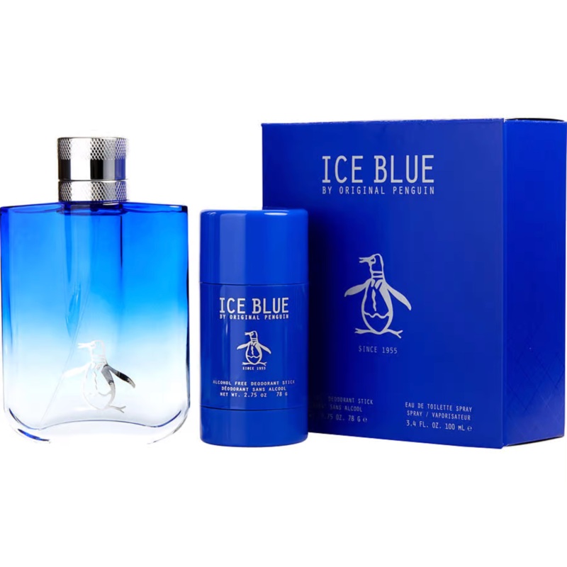Penguin Ice Blue Gift Set (NO BOX) – 100ML EDT Spray + 78G Deodorant (Men)