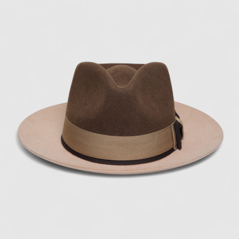 Chokore Urban Glam Fedora Hat with Bowtie Detail (Brown)