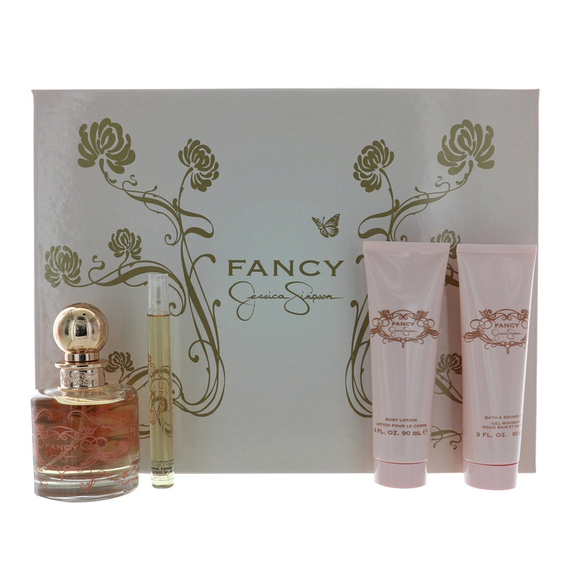 Fancy By Jessica Simpson 4 Piece Gift Set – 3.4 Oz Eau De Parfum Spray For Women In Gift Set