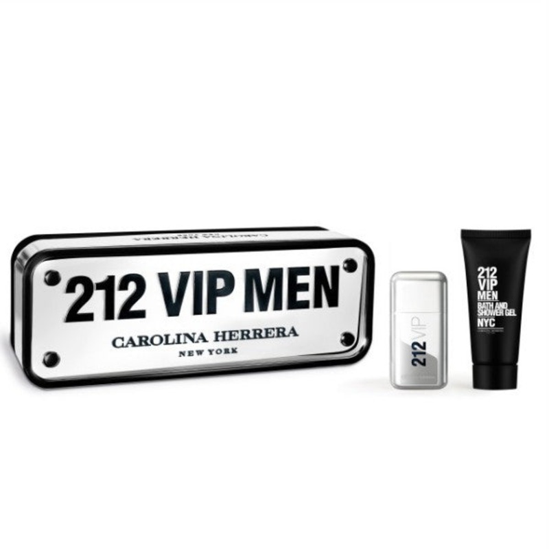 212 VIP Men Gift Set by Carolina Herrera 2 Piece Gift Set: 3.4 Oz Eau De Toilette Spray + 3.4 Oz Bath Gel. For Men