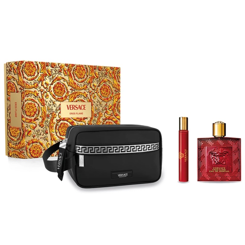 Versace Eros Flame Black Trousse Gift Set – 100ML EDP Spray + 10ML Travel Spray (Men)