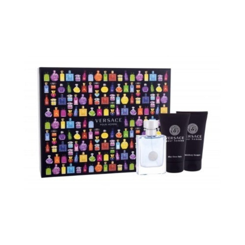 Versace Pour Homme Eau De Toilette For Men 3 Piece Gift Set
