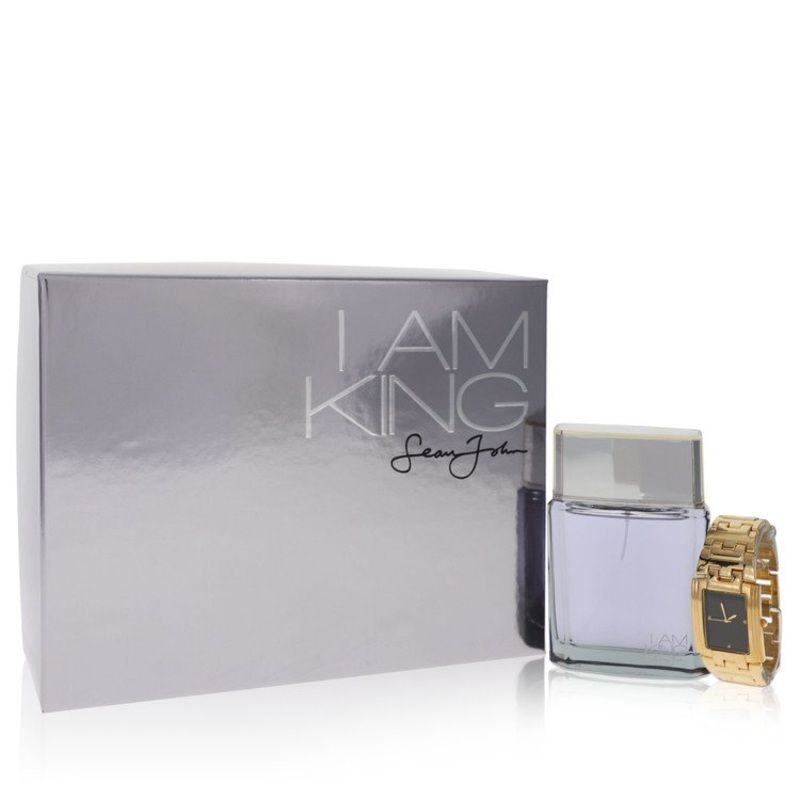 I Am King by Sean John Gift Set — 3.4 oz Eau De Toilette Spray + Watch for Men – Premium Designer Fragrance