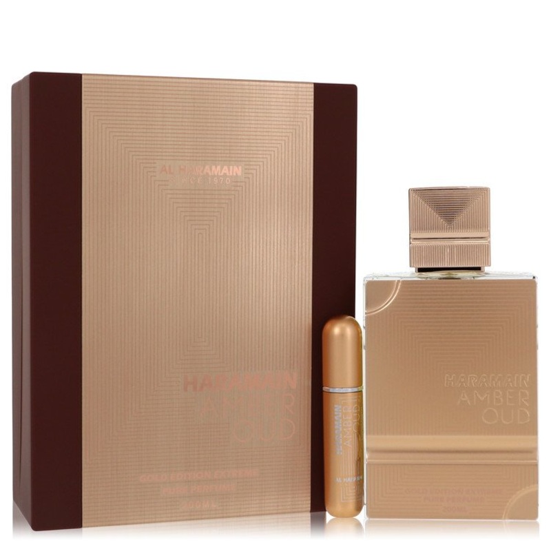 Al Haramain Amber Oud Gold Edition Extreme by Al Haramain Gift Set 6.7 oz 6.7 Pure Perfume Spray + 0.34 oz Refillable Spray for Women – Premium Designer Fragrance