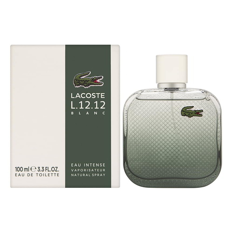 Lacoste L.12.12 Blanc by Lancome for Men 3.3 oz Eau de Toilette Intense Spray