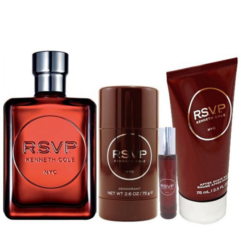 RSVP Gift Set by Kenneth Cole 2 Piece Gift Set: 3.4 Oz Eau De Toilette Spray + 3.4 Oz After Shave. For Men