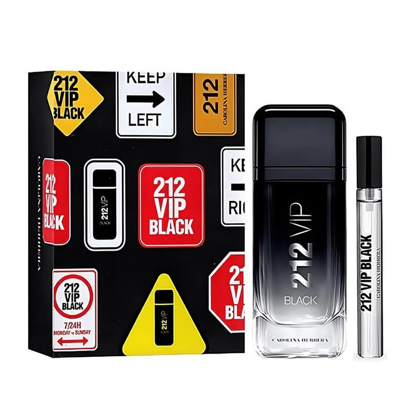 Carolina Herrera 212 VIP Black 2pc Set 100ml EDP (M)