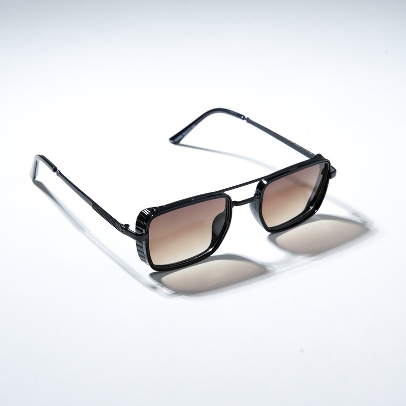 Chokore Double Bridge Sunglasses with UV 400 Protection (Black & Brown)