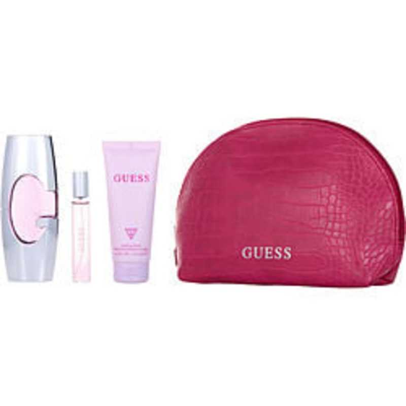 Guess 4 Pc Set EDP Spray 2.5, Bl 3.4, Spray 0.5, Pouch Perfume by Guess for Women