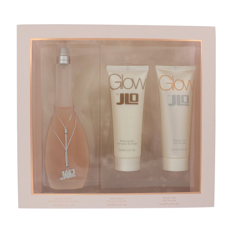 Glow By Jennifer Lopez Perfume 3 Piece Gift Set – 3.4 Oz Edt Spray, 2.5 Oz Shower Gel, 2.5 Oz Body Lotion For Women – Gift Set