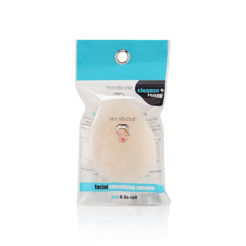 Spa Sister Buff & De-Ruff Facial Smoothing Sponge White