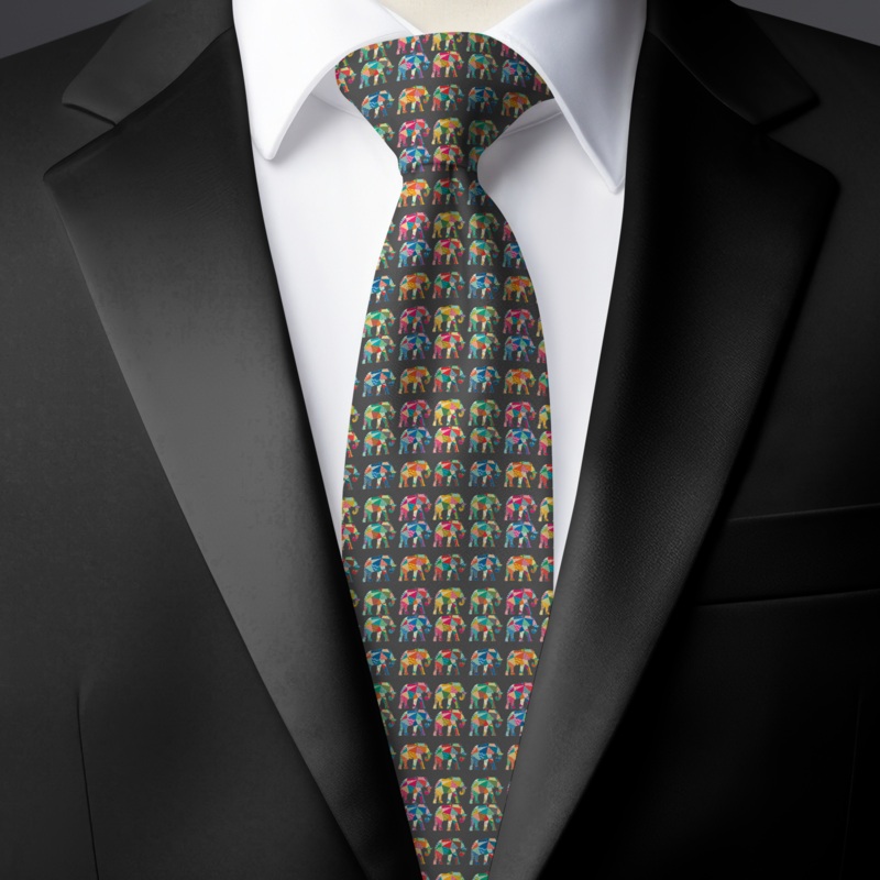 Chokore Multi-colour Elephants Silk Tie – Wildlife range