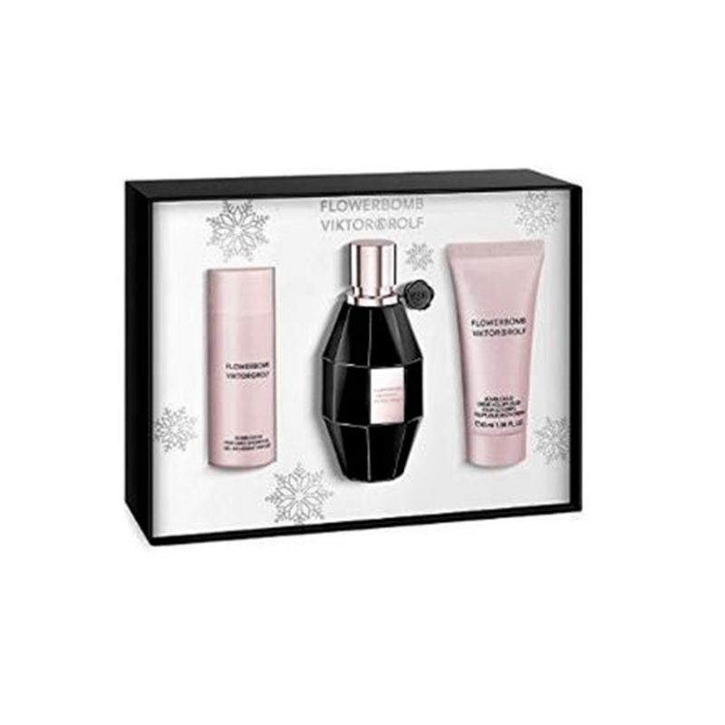 Viktor & Rolf Flowerbomb Midnight Eau de Parfum Women’s Perfume Gift Set Spray (50ml) with Shower Gel and Body Cream