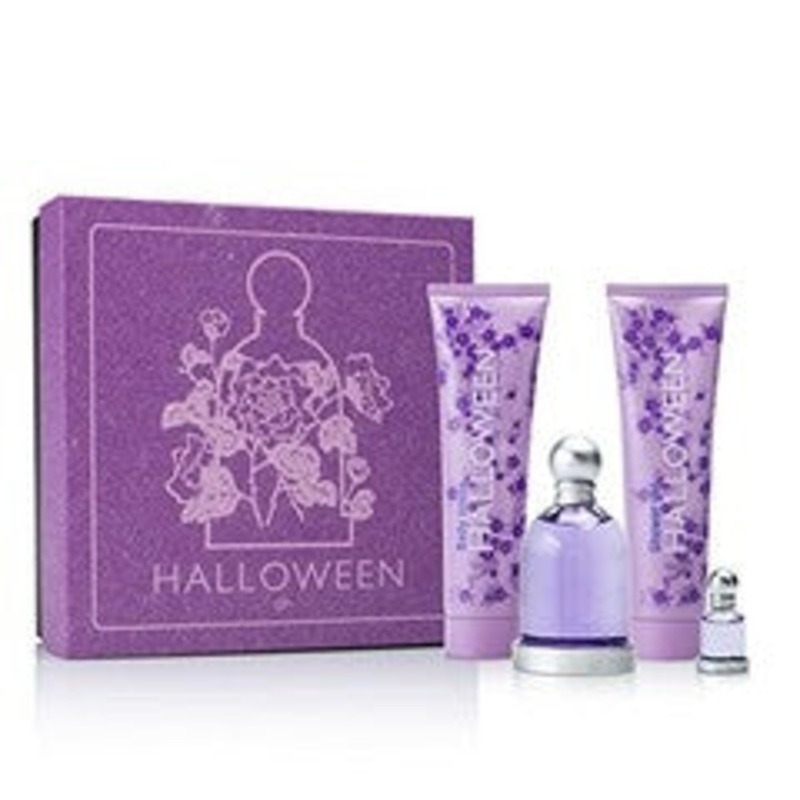 Halloween Gift Set by Jesus Del Pozo 4 Piece Gift Set: 3.4 oz Eau de Toilette Spray + 0.15 oz Mini + 5.0 oz Shower Gel + 5.0 oz Body Lotion for Women