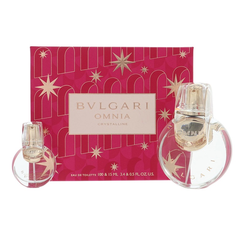 Bvlgari Omnia Crystalline By Bvlgari Perfume 2 Piece Gift Set – 3.4 Oz Edt Spray For Women – Gift Set