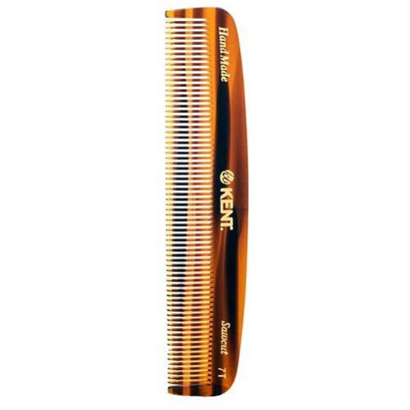 Kent The Handmade Comb – 143 mm Fine Toothed Pocket Comb Sawcut 7T