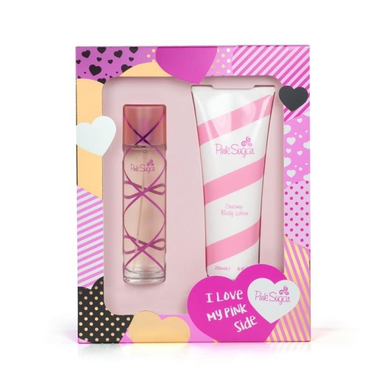 Pink Sugar Gift Set (NO BOX) – 100ML EDT Spray + 250ML Body Lotion (Women)